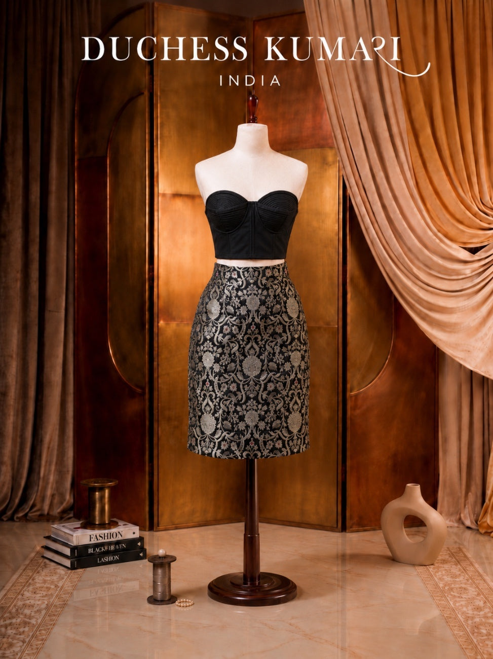 Noir Brocade Skirt