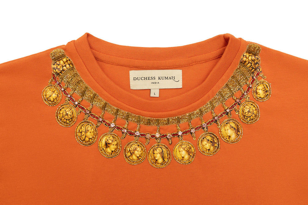 Rust Orange Maharani Haar Tee