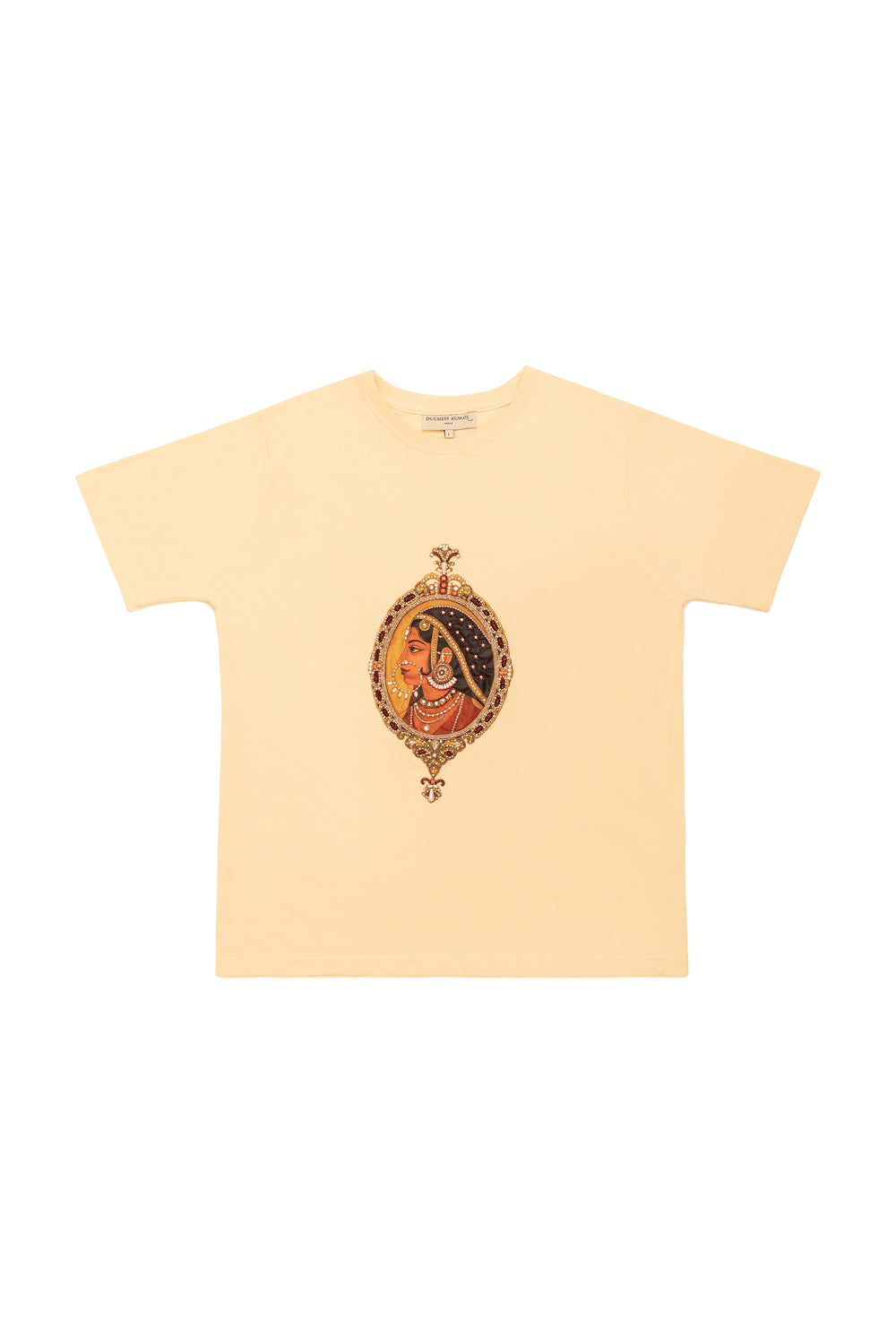 Embroidered Padmini Miniature Designer T-shirt - Cream
