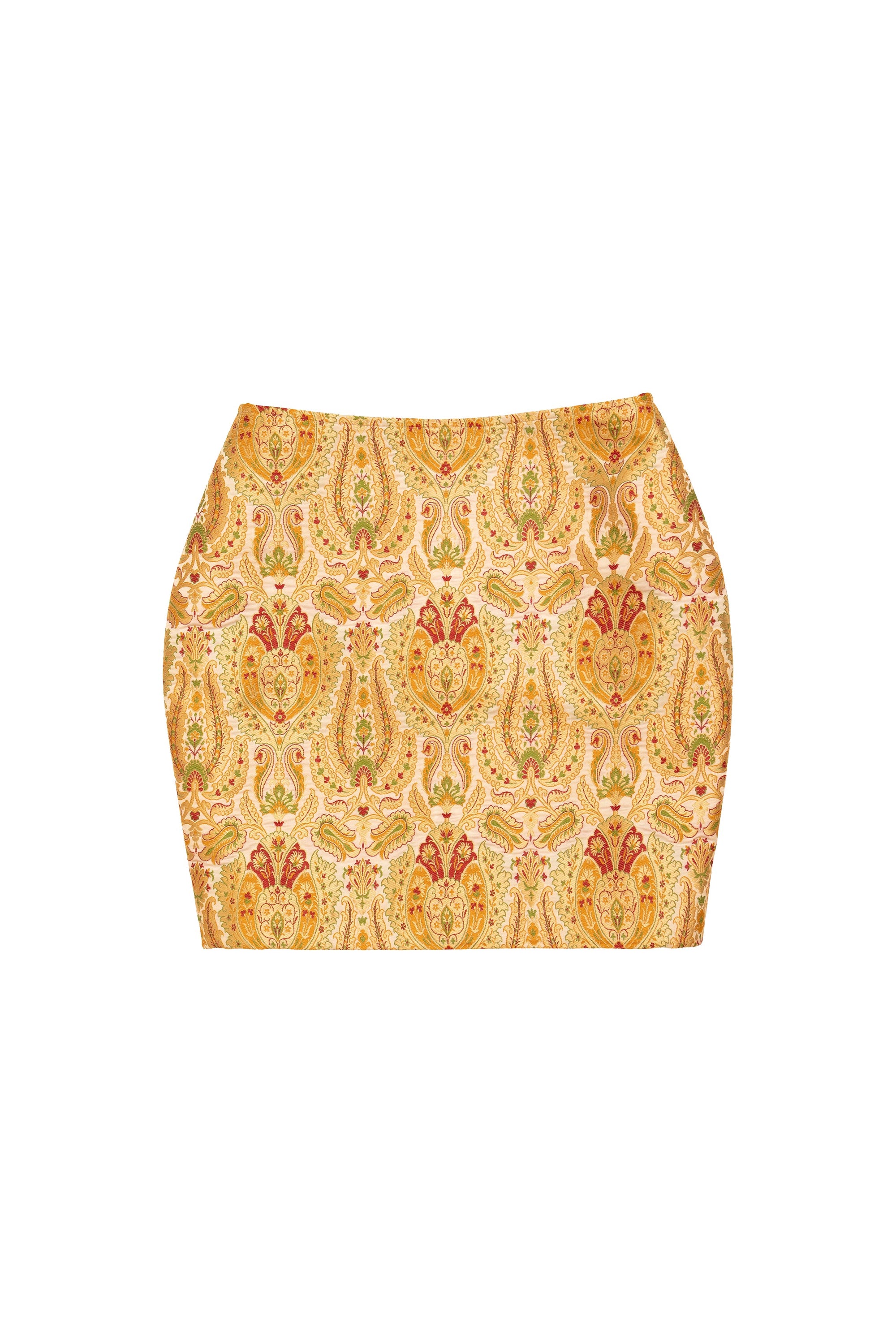 Regal Kinkhab Brocade A-line Mini Skirt