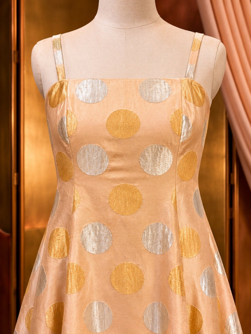 Blush Pink with Gold & Silver Polka