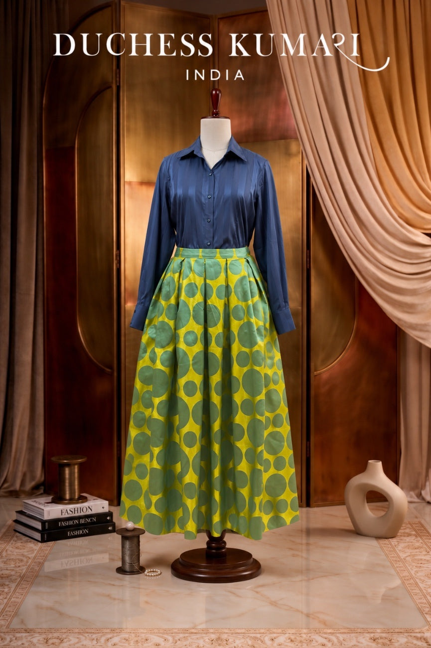 Azure Stripe Satin Shirt