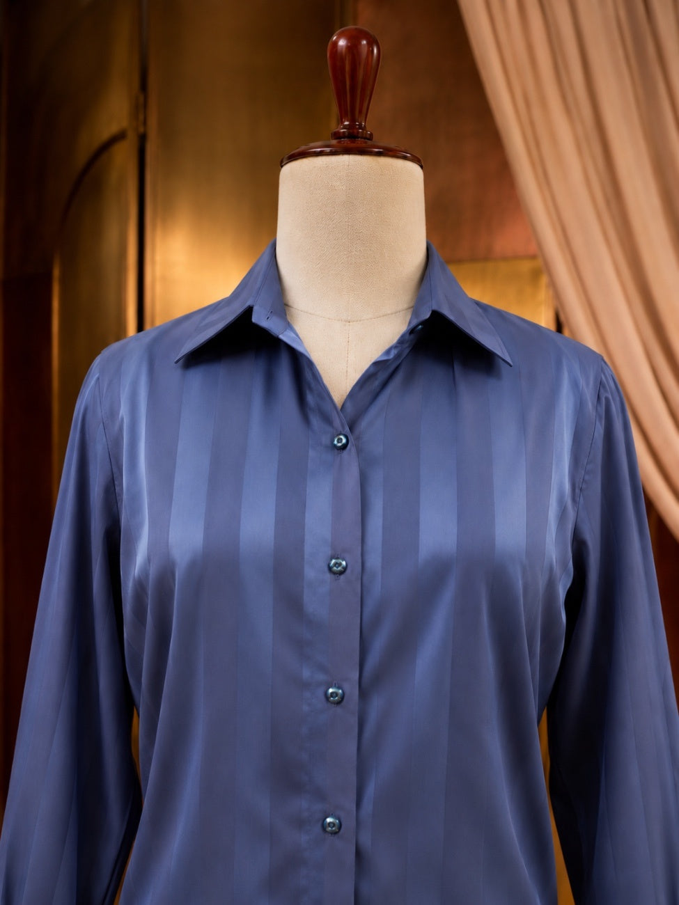 Azure Stripe Satin Shirt