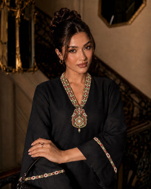 Black Royal Darbar Tunic Dress