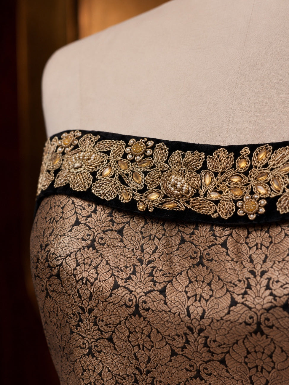 Moonlit Brocade Tube Dress