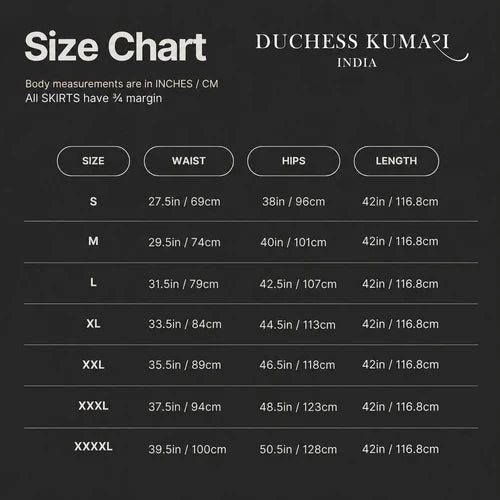 Skirt Size Chart