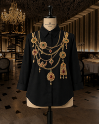 The Maharani Jewel Shirt With Collar (Black)