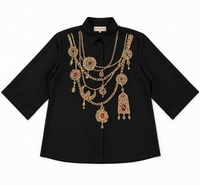 The Maharani Jewel Shirt With Collar (Black)