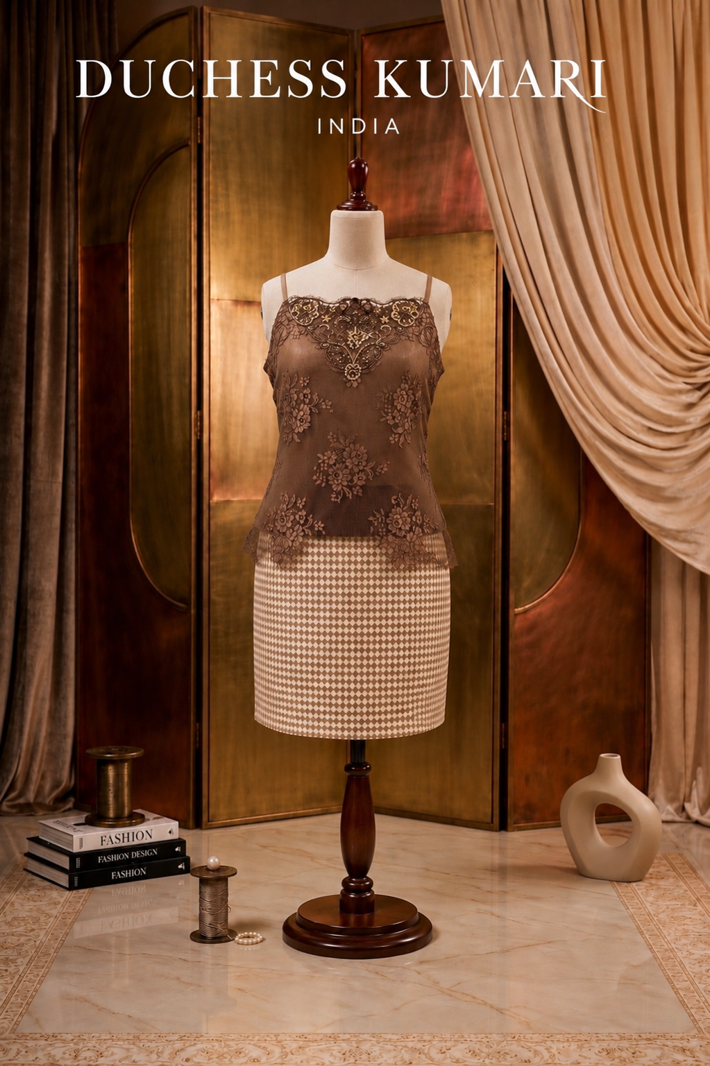 Chesse Brocade Skirt