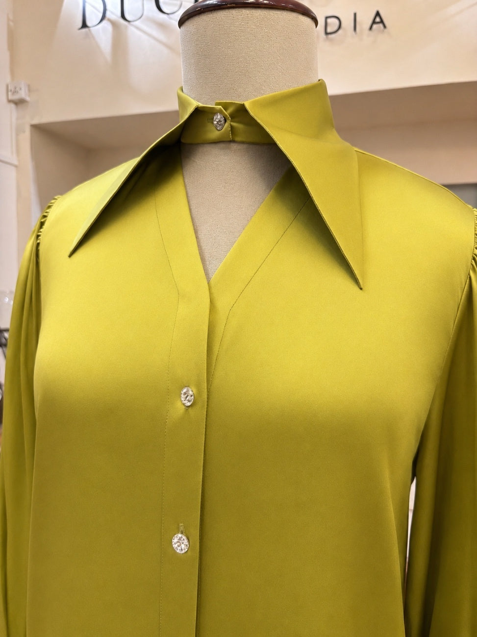 Lime Eclat Satin Shirt