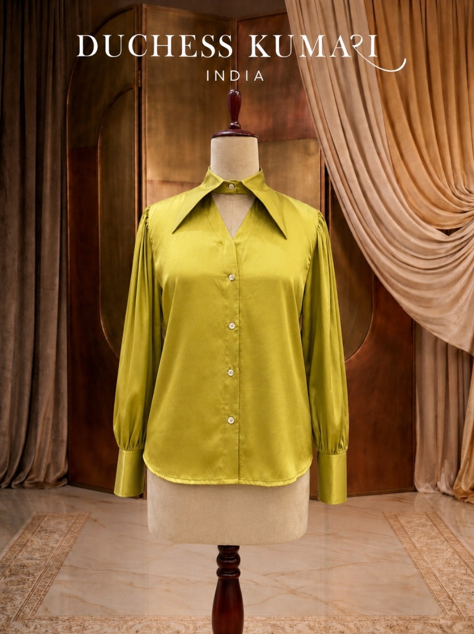 Lime Eclat Satin Shirt