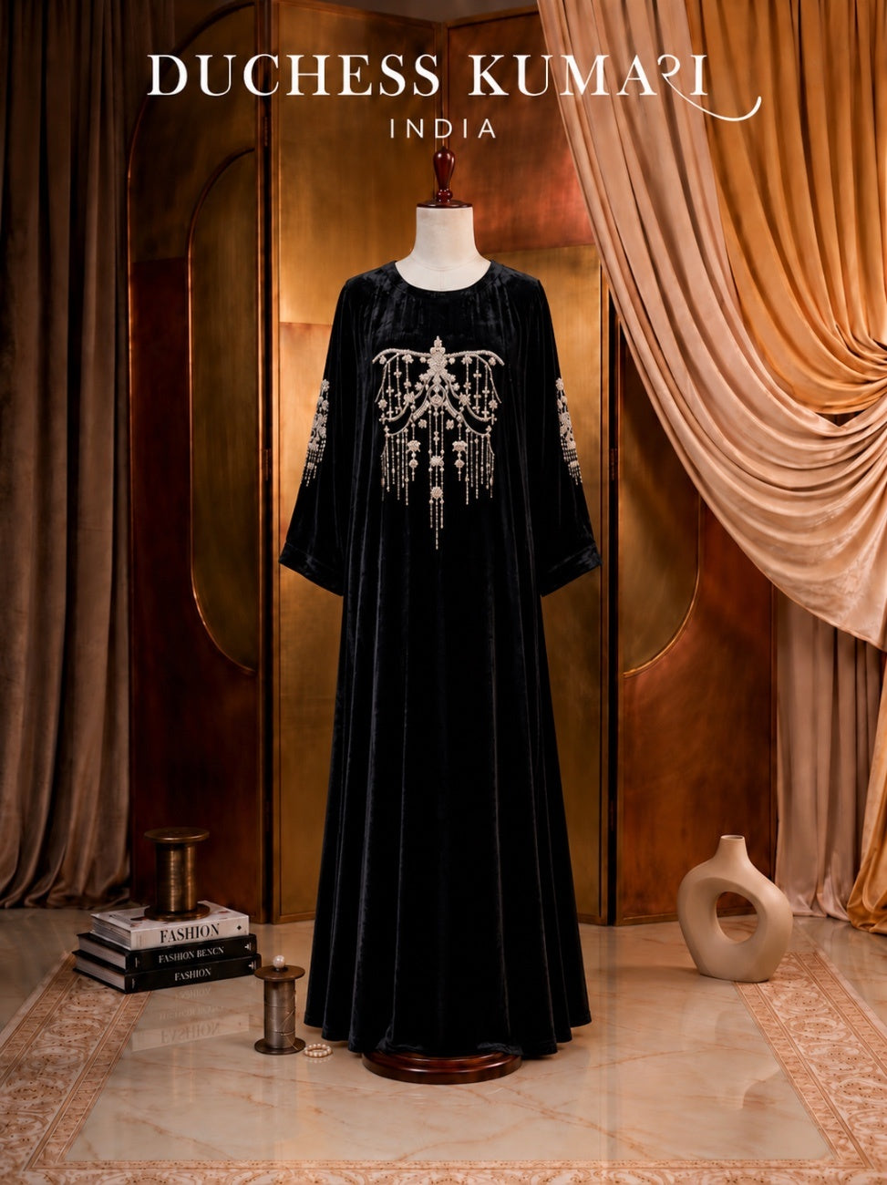 Cascade Velvet Dress