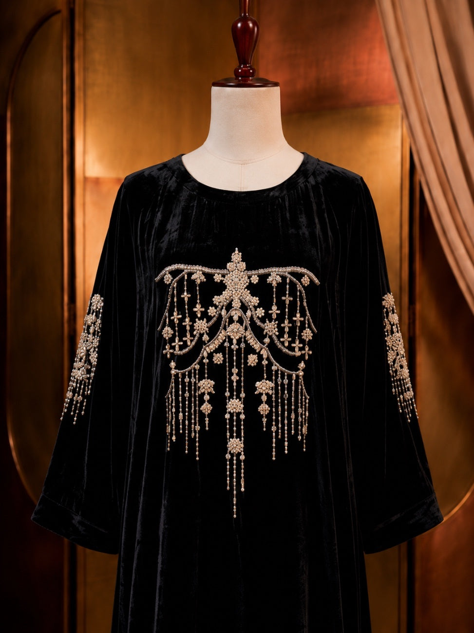 Cascade Velvet Dress