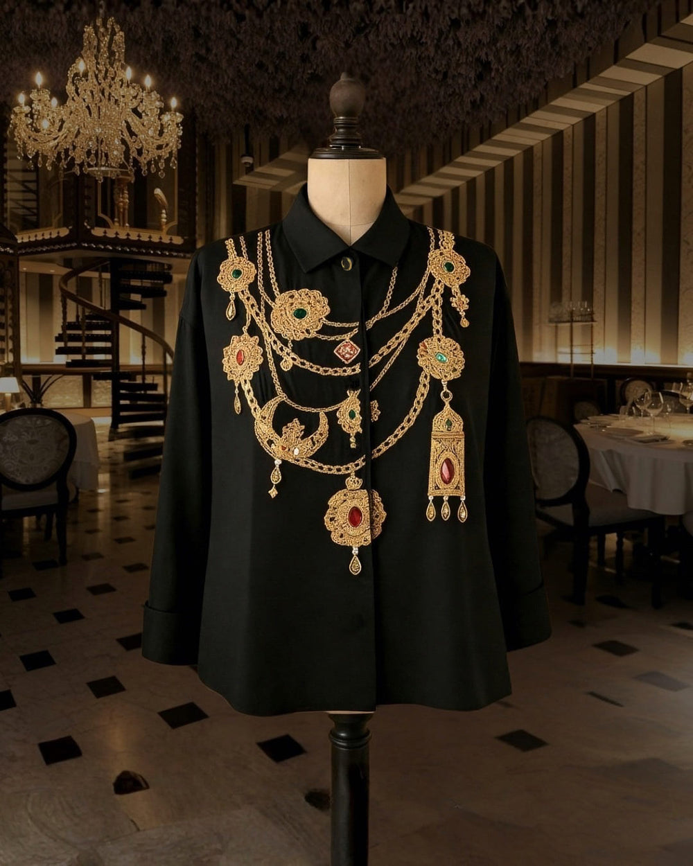 The Maharani Jewel Shirt With Collar - Second Image