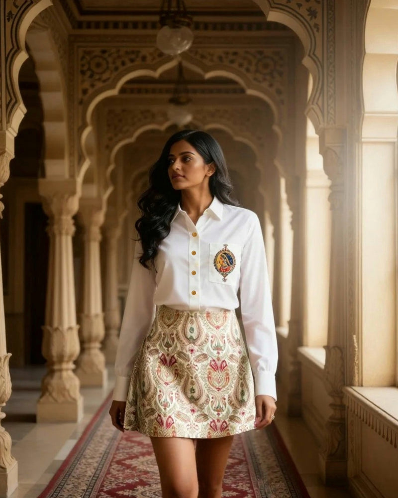 Regal Paisley Brocade Skirt