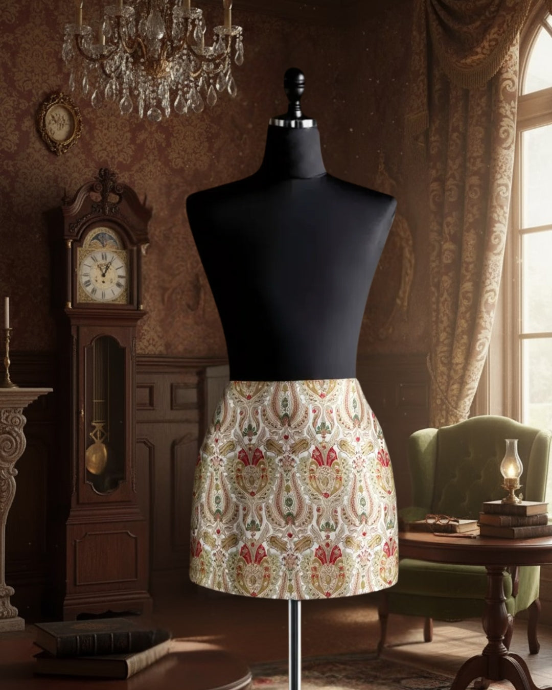 Regal Paisley Brocade Skirt