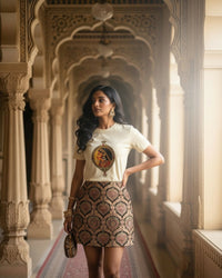 Baroque Brocade Mini Skirt