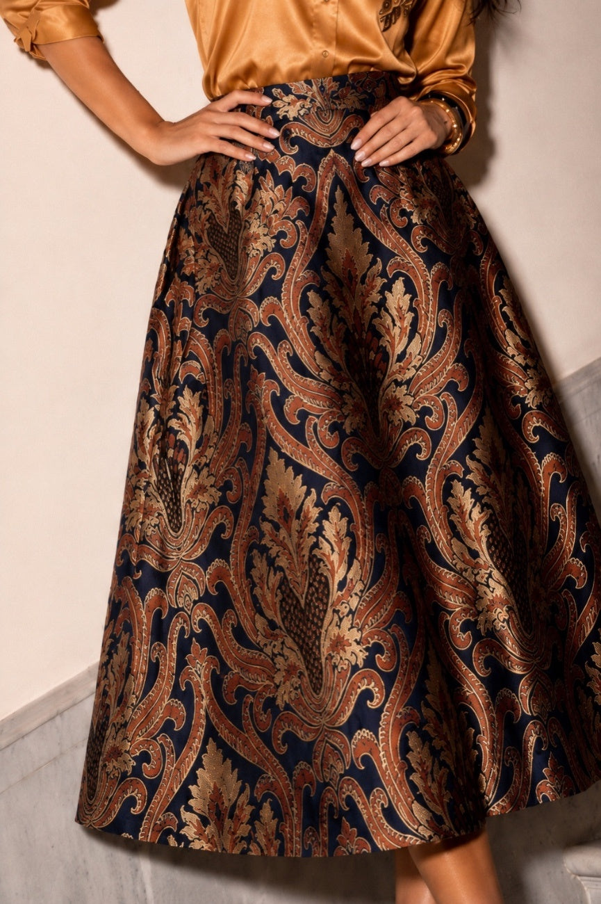 Sunheri A Line Brocade Set