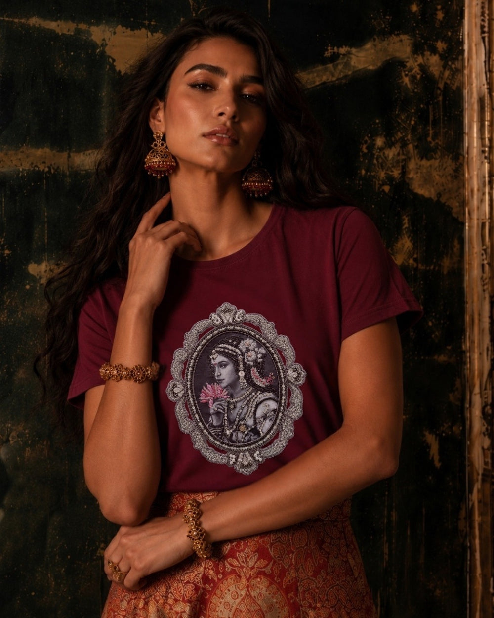 Rajkumari Maroon T-Shirt