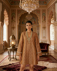 Gold Brown Kumari Brocade Tunic