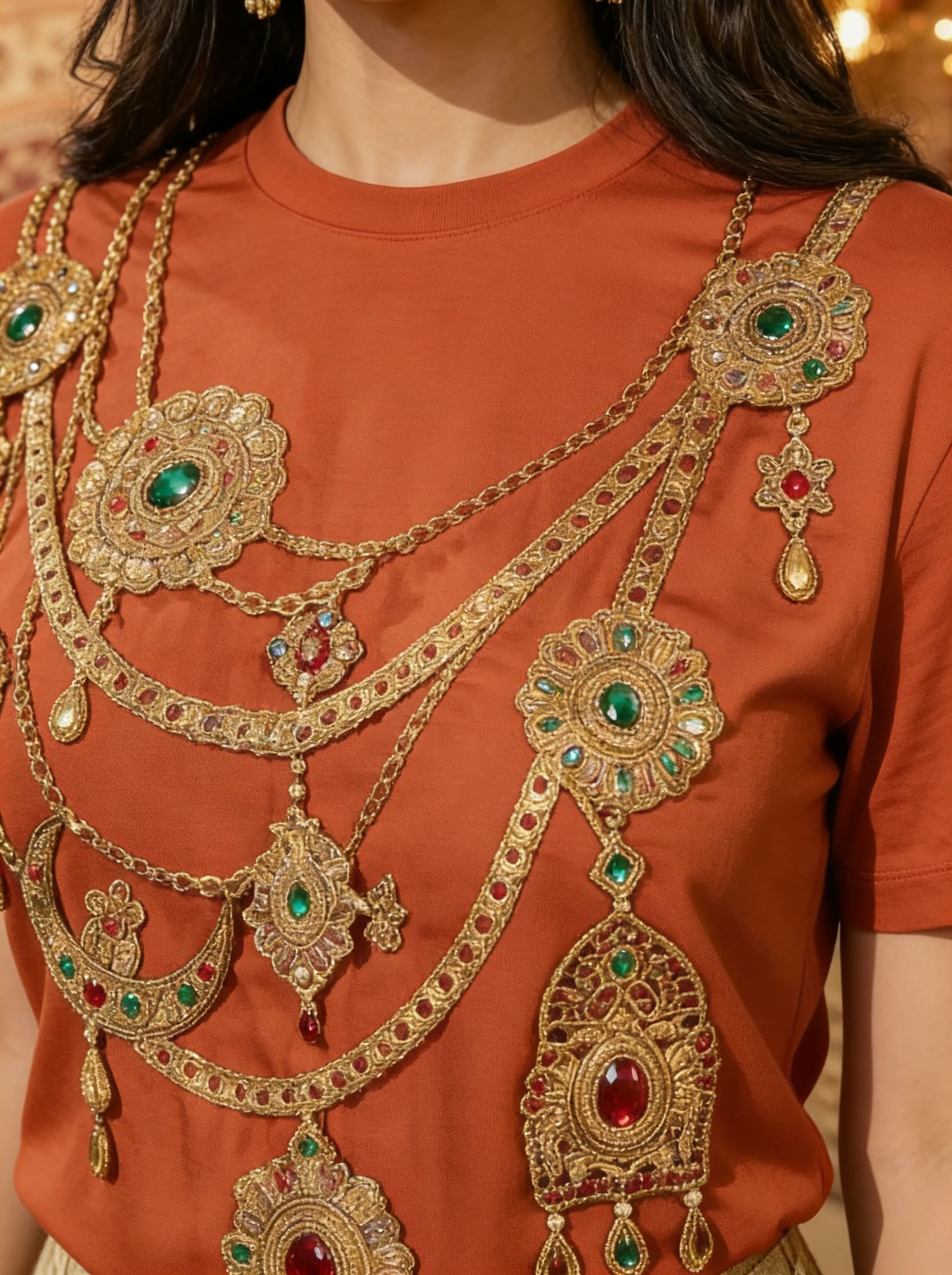 DK Jewel Embroidered T-shirt (Blood Orange)