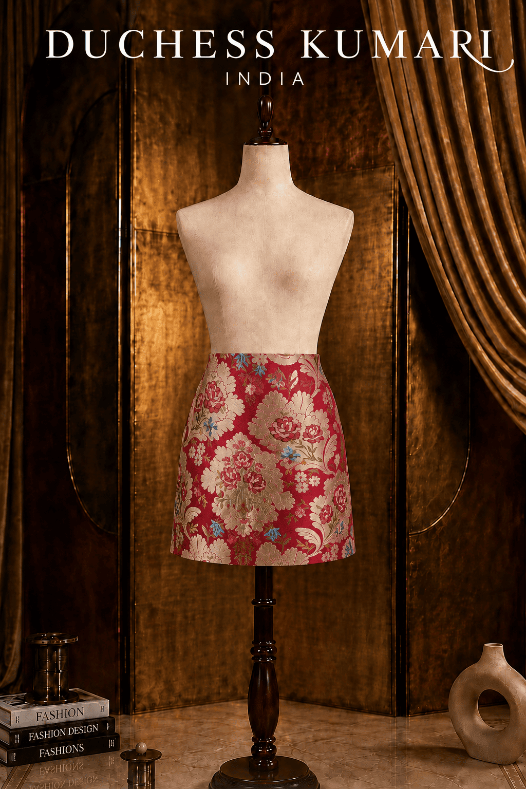 The Tibetan Bloom Brocade Mini Skirt — One of One