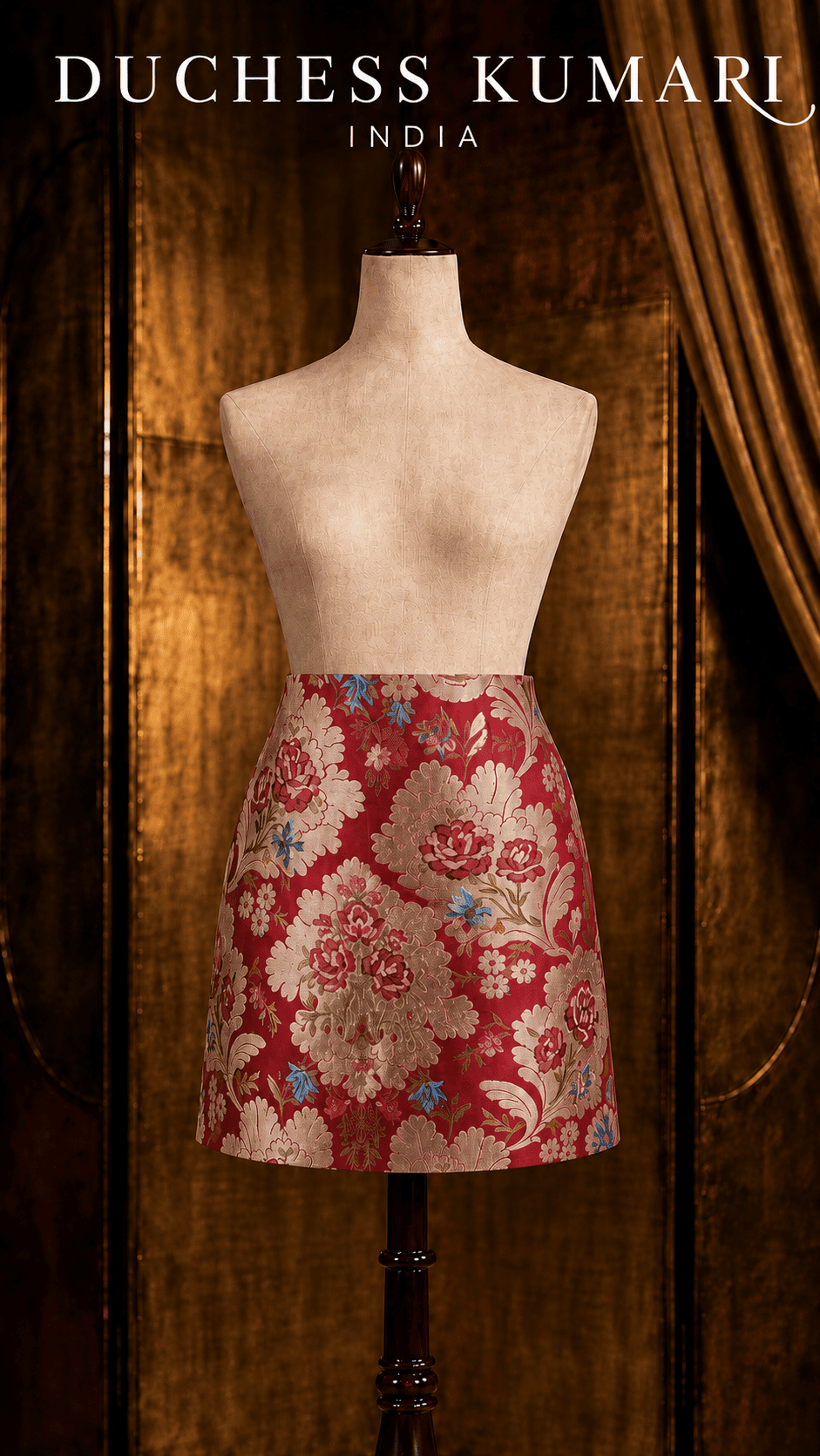 The Tibetan Bloom Brocade Mini Skirt — One of One