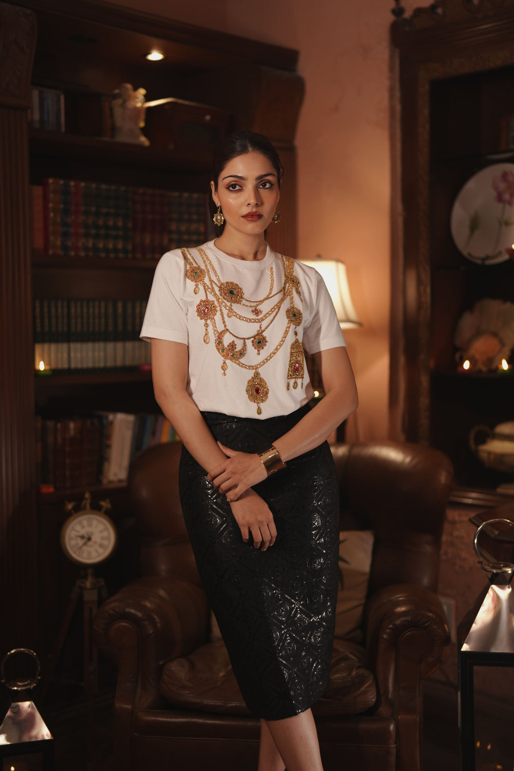 DK Jewel Embroidered T-Shirt White - Second Image