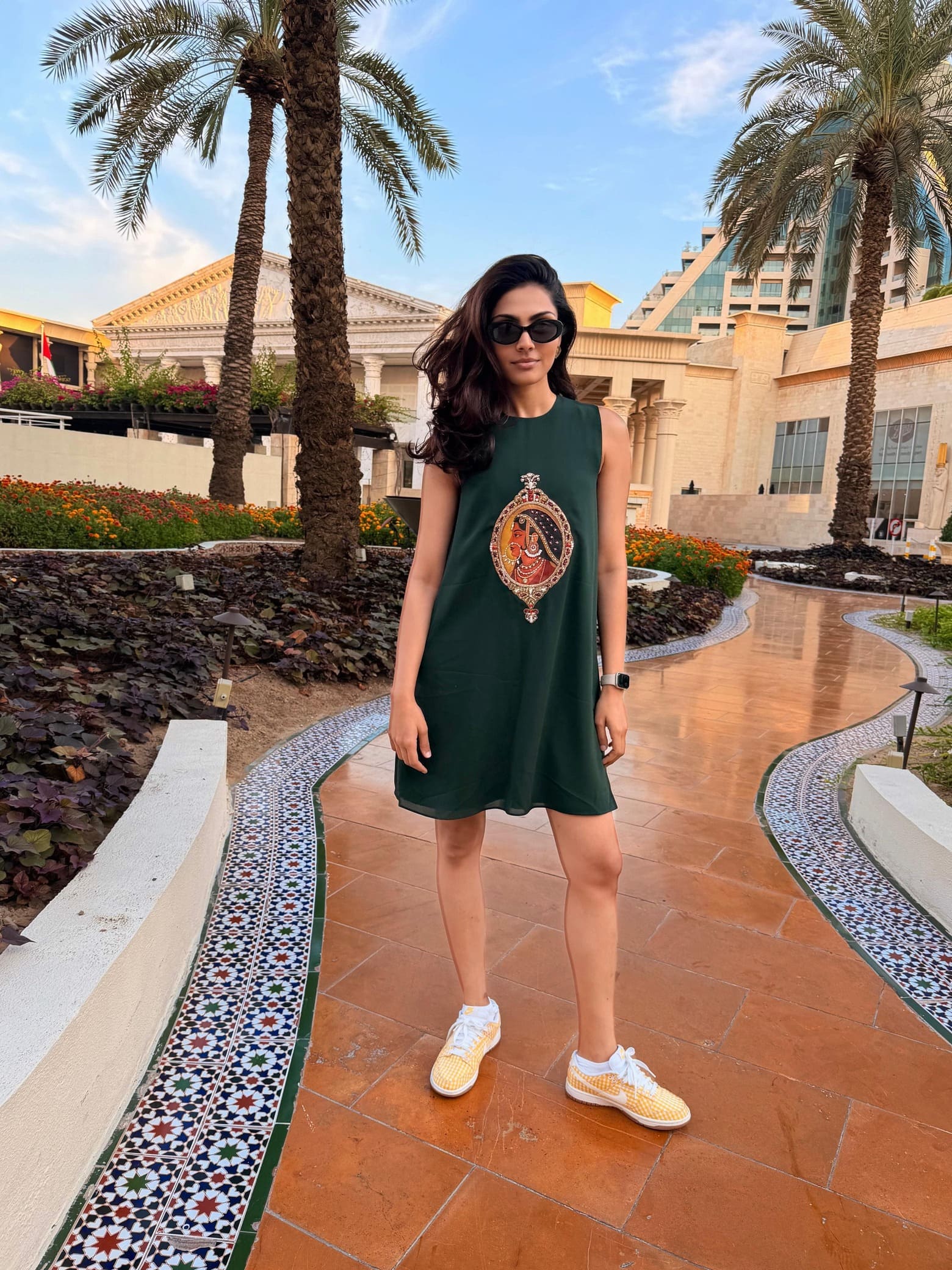 Bottle Green Padmini Tunic Dress - Duchess Kumari Bottle Green Padmini Tunic Dress - Duchess Kumari