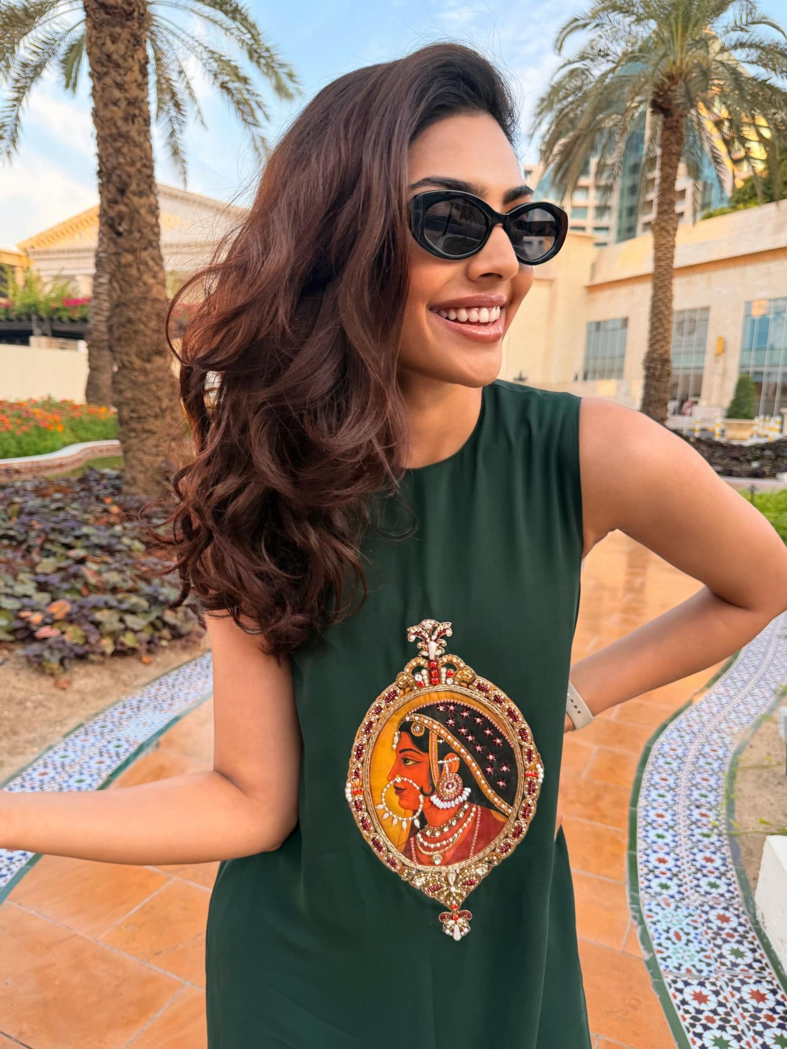 Bottle Green Padmini Tunic Dress - Duchess Kumari Bottle Green Padmini Tunic Dress - Duchess Kumari