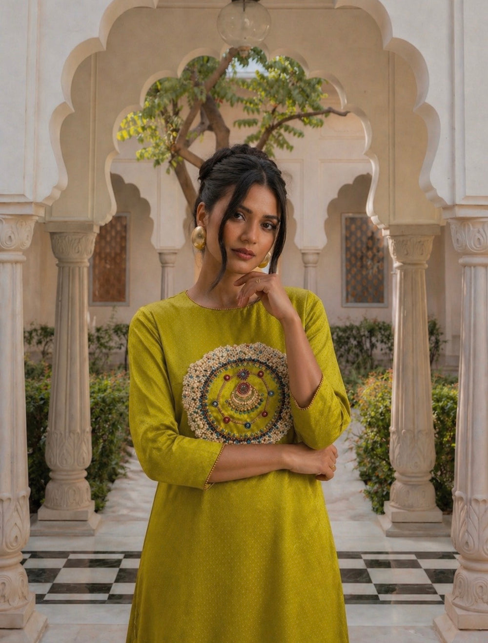 Elio Lime Green Dress - Second Image