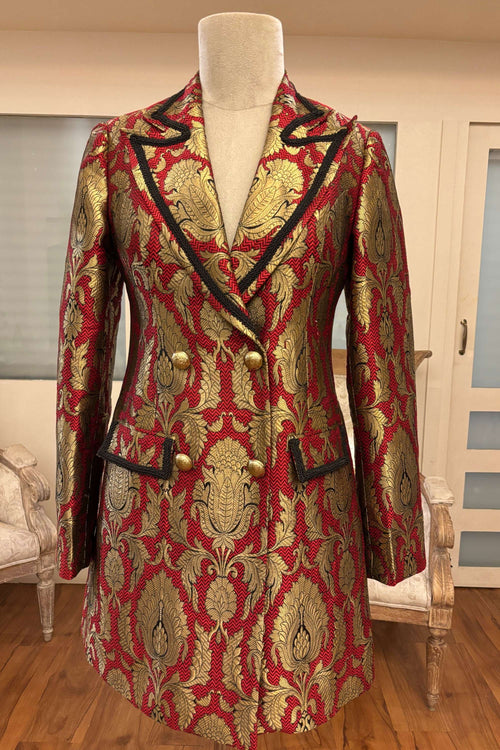 Green with metallic gold motifs