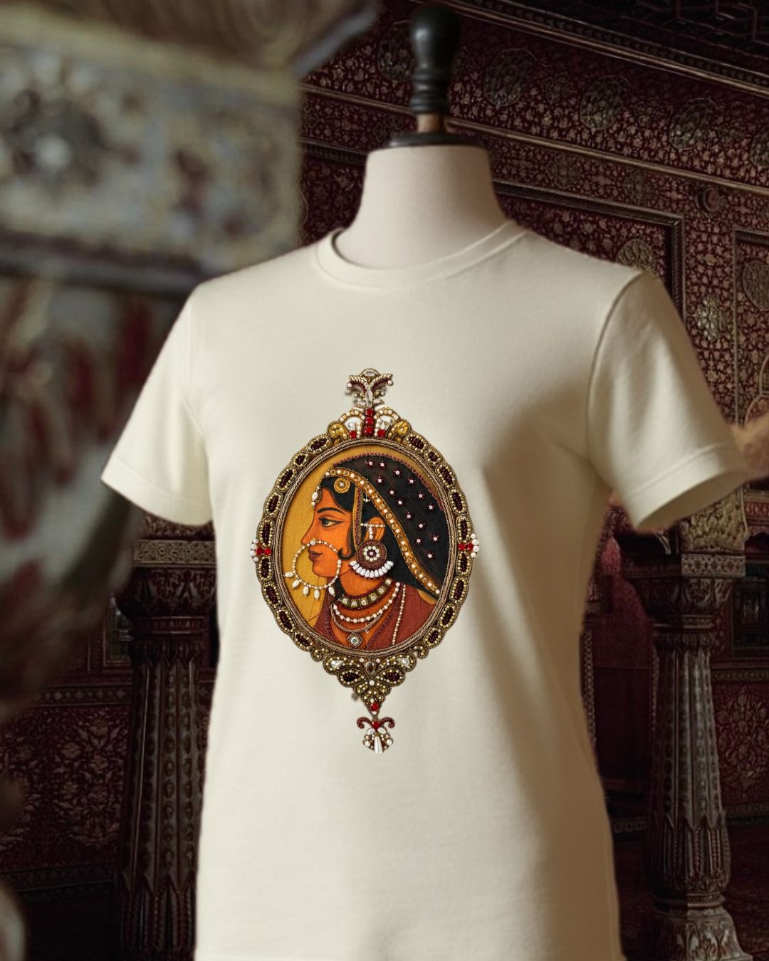 Padmini Miniature T-Shirt With Baroque Brocade Mini Skirt Set