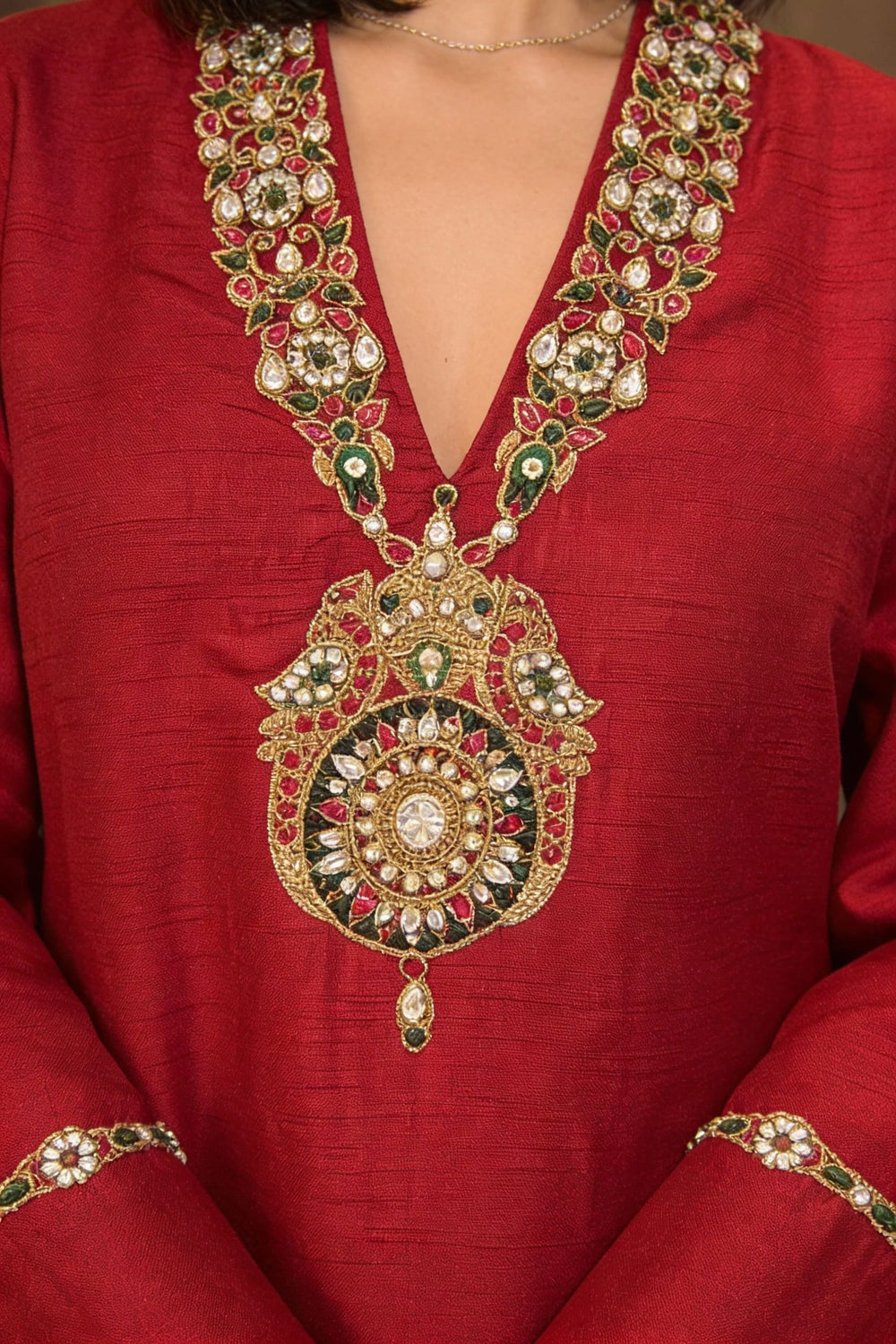 Maroon Red Royal Darbar Tunic Dress