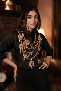 The Maharani Jewel Shirt With Collar (Black)