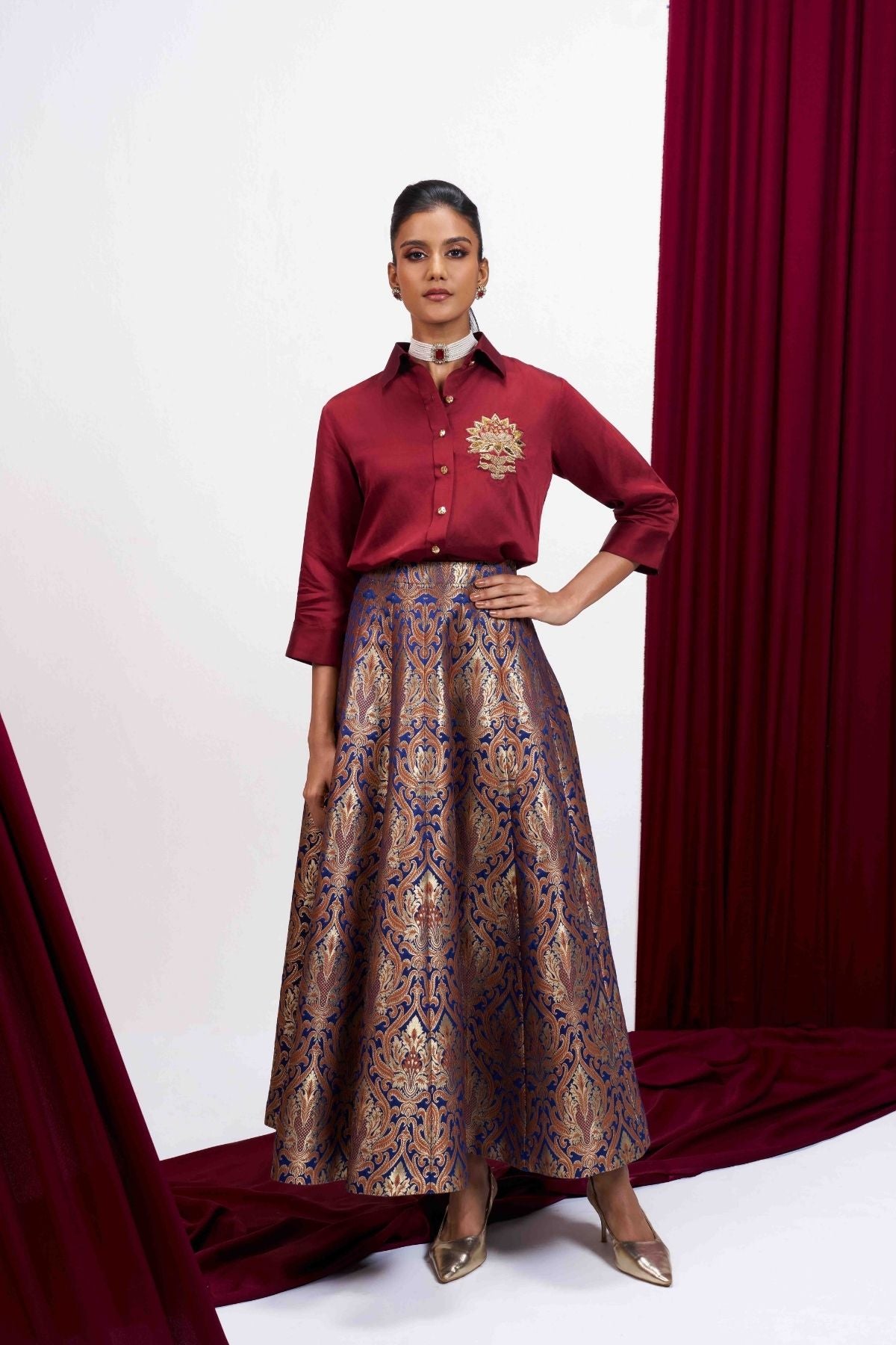 Mehrunnisa Brocade Skirt Set