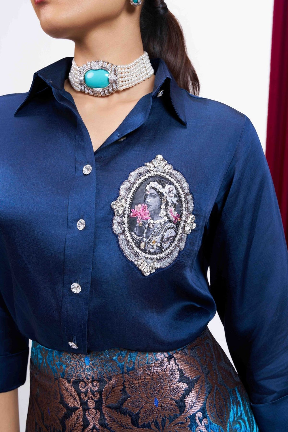 Rajkumari Shirt - Midnight blue
