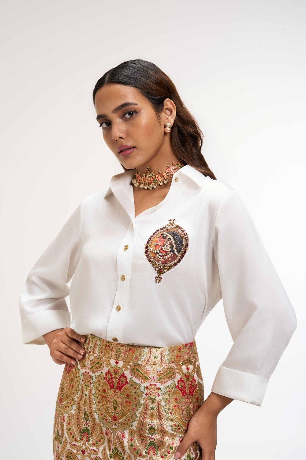 Regal Kinkhab Skirt Set