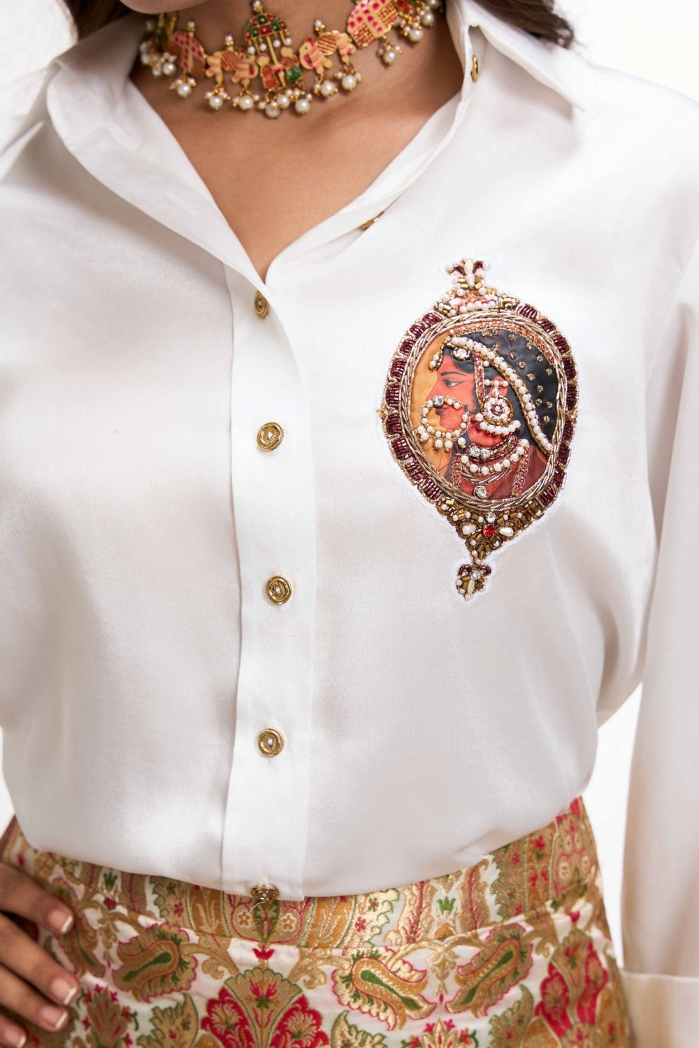 Regal Kinkhab Skirt Set - Second Image