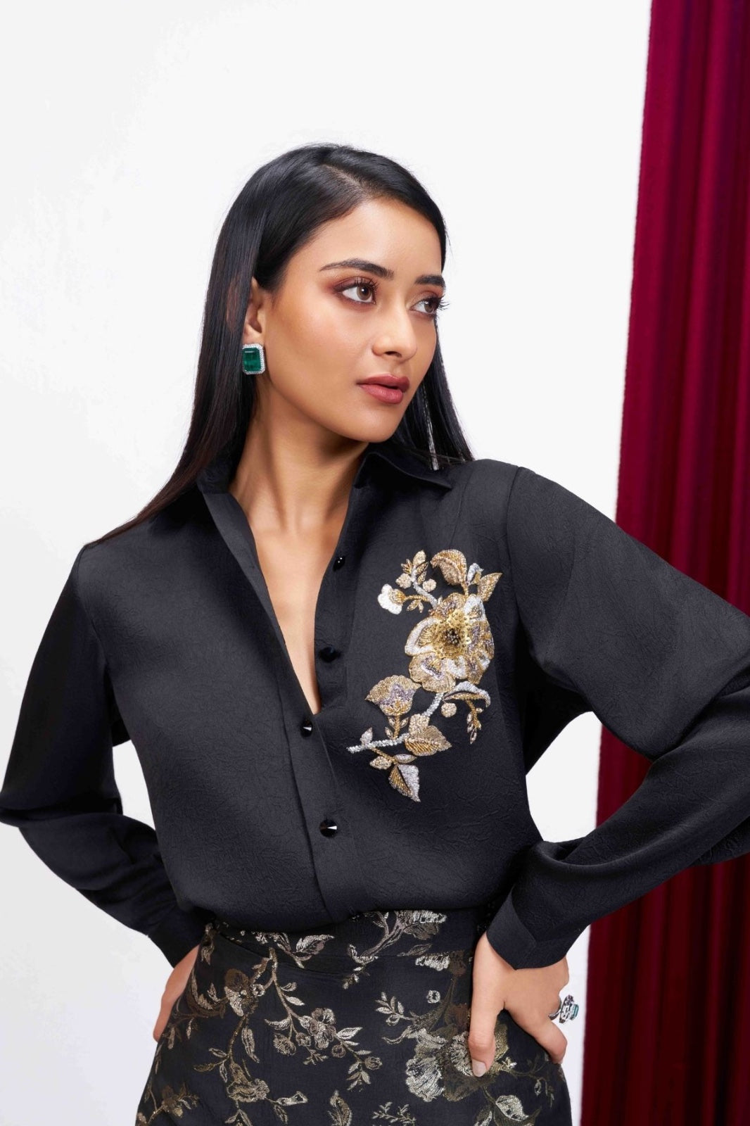 Baroque Bloom Shirt - Black