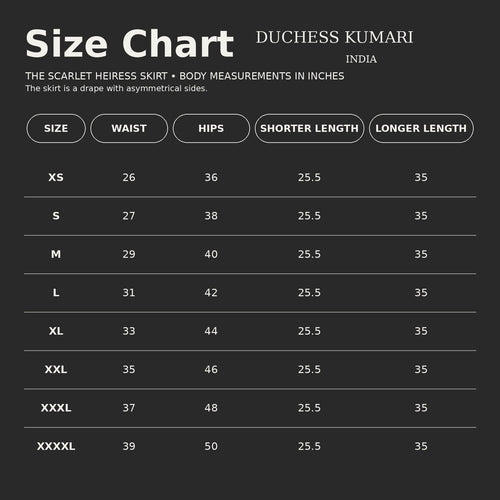 Skirt Size Chart