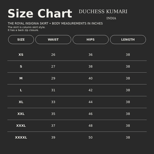 Skirt Size Chart