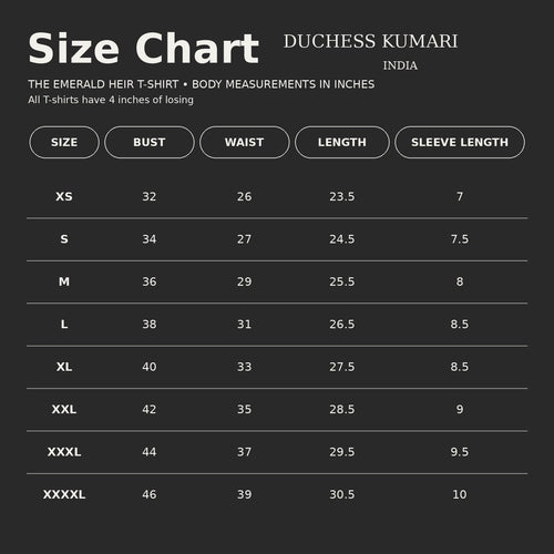 Tshirt Size Chart