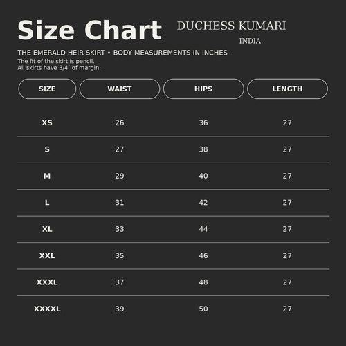 Skirt Size Chart