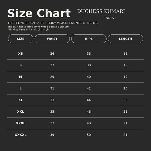 Skirt Size Chart