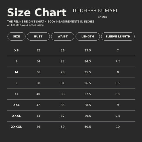 Tshirt Size Chart