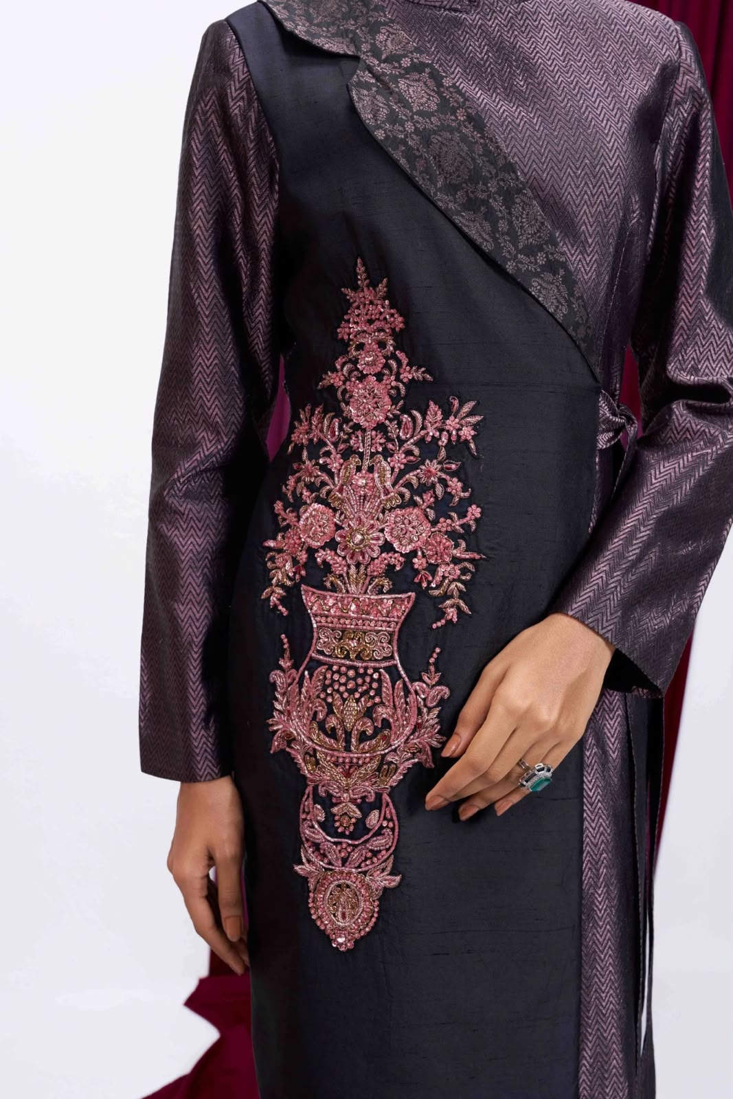 Meher Brocade Wrap Dress