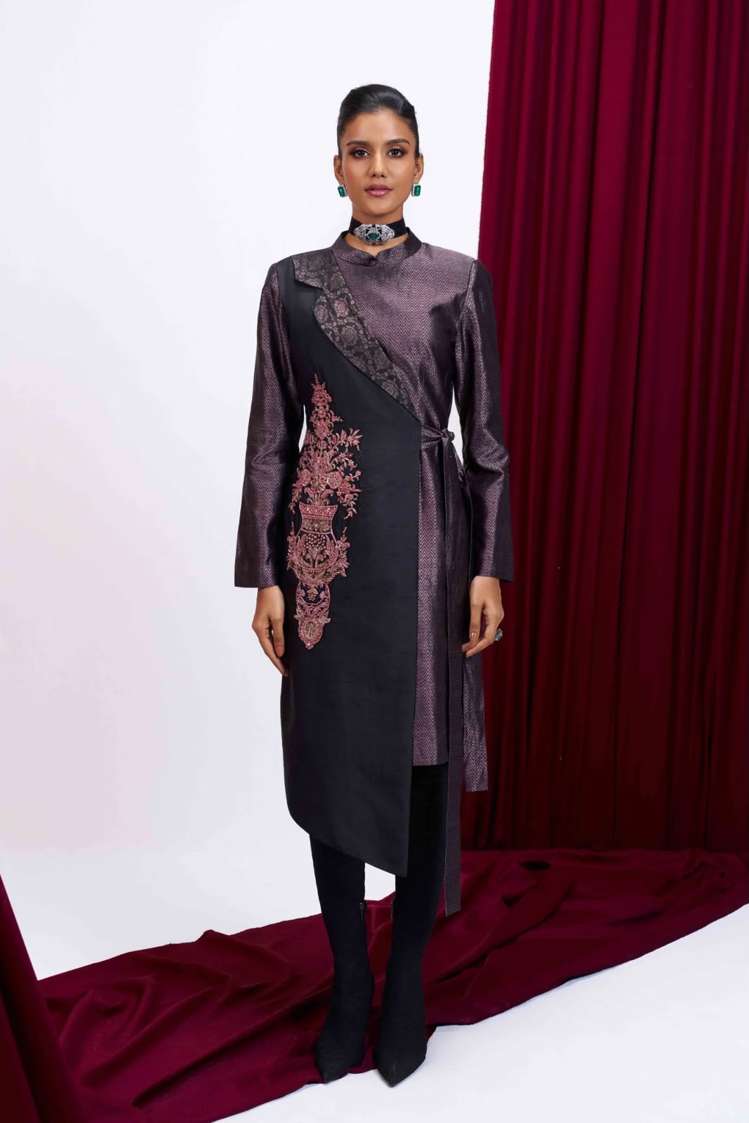 Meher Brocade Wrap Dress