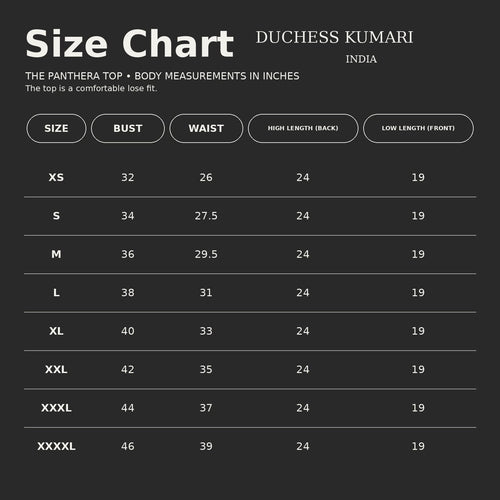 Top Size Chart