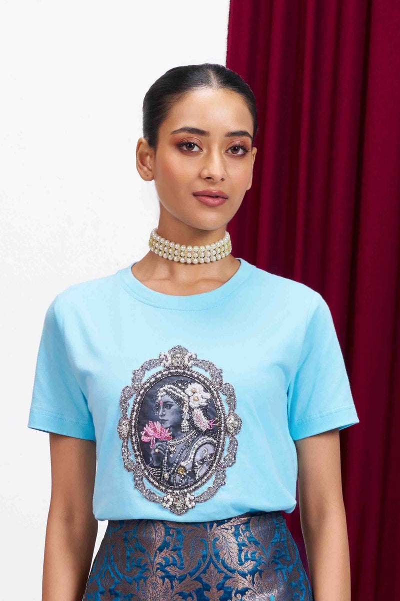 Rajkumari Powder Blue T-Shirt